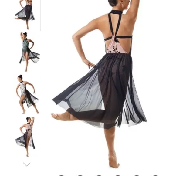 Weissman lyrical green lace lyrical dress dance costume small - Picture 5 of 6